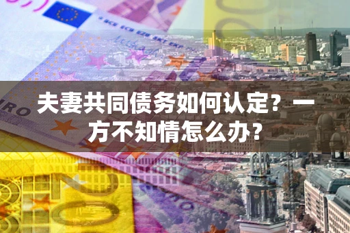 北京夫妻共同债务如何认定？一方不知情怎么办？